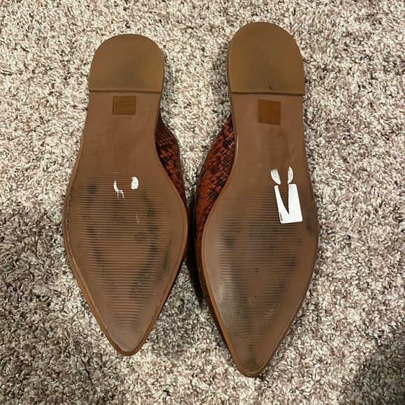 MADEWELL The Emilia Snakeskin Mule Slip On Leather Sandals Burgundy Black NEW - Picture 4 of 6